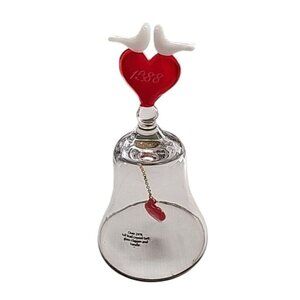 1988 Avon Crystal Bell Doves Red Heart Glass